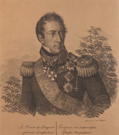 Porträt von Graf Alexandre Andrault de Langeron 1763-1831, 1820 von Carl von Hampeln