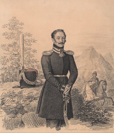 Porträt von Fjodor Alexandrowitsch Bekowitsch-Tscherkasski 1791-1833, 1822 von Carl von Hampeln