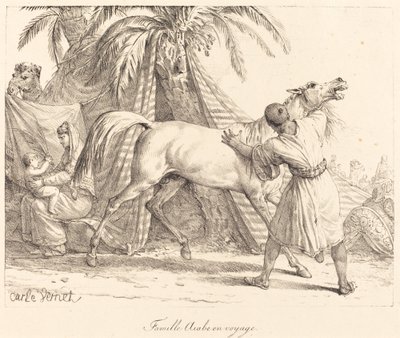 Arabische Familie auf Reise von Carle Vernet