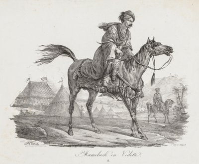 Große Suite der Pferde: Berittener Mamelucke, ca. 1818 von Carle Vernet