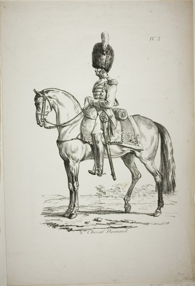 Königliche Garde, normannischer berittener Soldat und Pferd, Nr. 2 von Carle Vernet