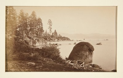 Vier Eisenbahnszenen und vier Ansichten des Lake Tahoe: Lake Tahoe vom Künstlerpunkt von Carleton E. Watkins