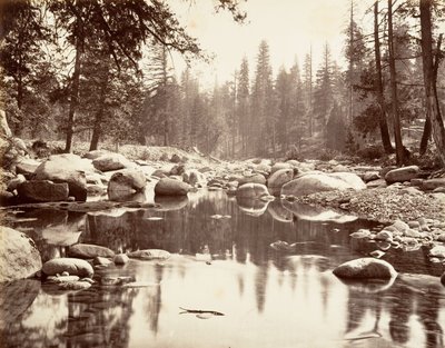 Merced River, ca. 1872, gedruckt ca. 1876 von Carleton E. Watkins.