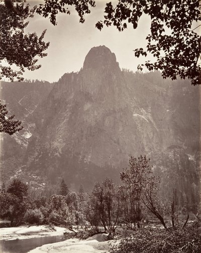 Sentinel Rock, Yosemite, ca. 1872, gedruckt ca. 1876 von Carleton E. Watkins.