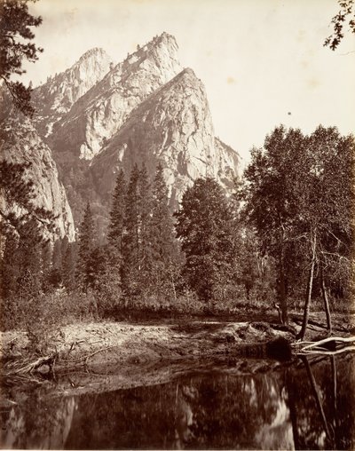 Die drei Brüder, Yosemite von Carleton E. Watkins.