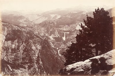 Vernal und Nevada Falls vom Glacier Point von Carleton E. Watkins
