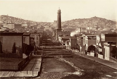 First Street, San Francisco, 1864, gedruckt ca. 1876 von Carleton Emmons Watkins
