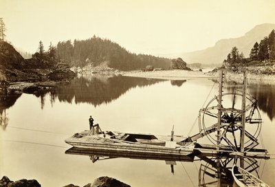 Schwimmendes Lachsrädchen, Kaskaden, 1867 von Carleton E. Watkins