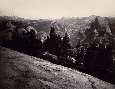 Blick vom Sentinel Dome, Yosemite, 1865-66 von Carleton Emmons Watkins