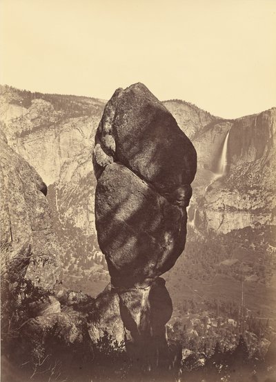 Agassiz Rock und die Yosemite-Fälle, von Union Point von Carleton Watkins