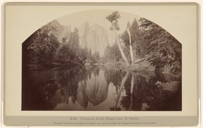 B 60. Cathedral Rocks, Spiegelansicht, Yosemite. von Carleton Watkins