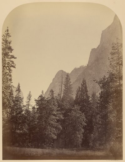 Umrissansicht des Half Dome - 4967 ft., Yosemite von Carleton Watkins