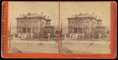 Residenz von Gouverneur Stanford, Cal. St. Hill, S.F von Carleton Watkins