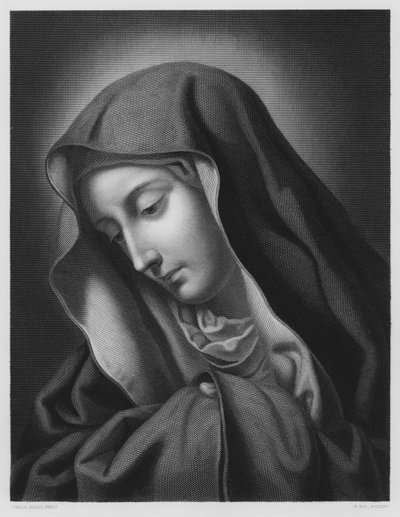 Die Madonna, nach dem Bild in der königlichen Sammlung (Gravur) von Carlo (after) Dolci