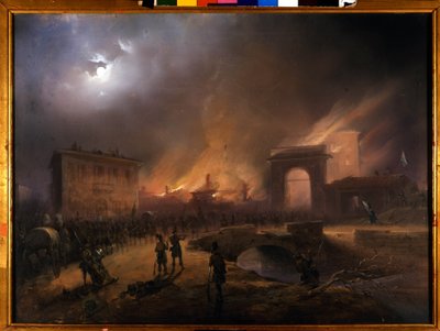 Risorgimento: Die Fünf Tage von Mailand (Cinque giornate di Milano) (18.-22. März 1848): Dies ist eine der ersten Episoden der Revolutionen von 1848 (Teil des Ersten Italienischen Unabhängigkeitskrieges), die den Aufstand der Mailänder Bevölkerung sah von Carlo Bossoli
