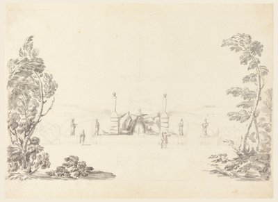 Skizze für einen Brunnen im Park, 1740 von Carlo Marchionni
