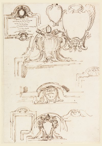 Neun Skizzen für Tablettenrahmen von Carlo Marchionni