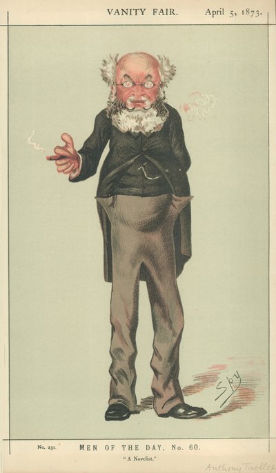 Mr. Anthony Trollope, ein Romanautor, 5. April 1873, Vanity Fair Karikatur von Carlo Pellegrini