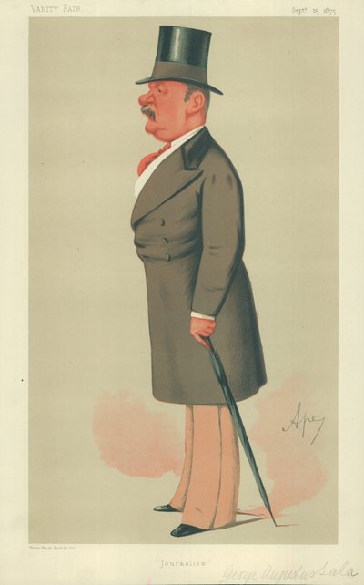 Mr. George Augustus Sala, Journalismus, 25. September 1875, Vanity Fair Karikatur von Carlo Pellegrini