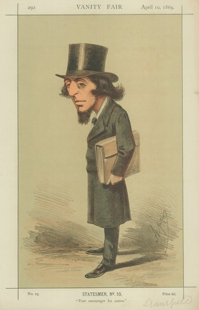 Rt Hon James Stansfeld, Pour encourager les autres, 10. April 1869, Vanity Fair Karikatur von Carlo Pellegrini