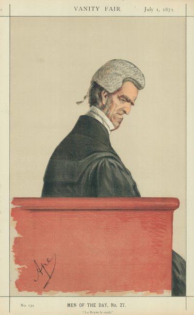 Sir John George Shaw-Lefevre, La Reyne le veult, 1. Juli 1871, Vanity Fair Karikatur von Carlo Pellegrini