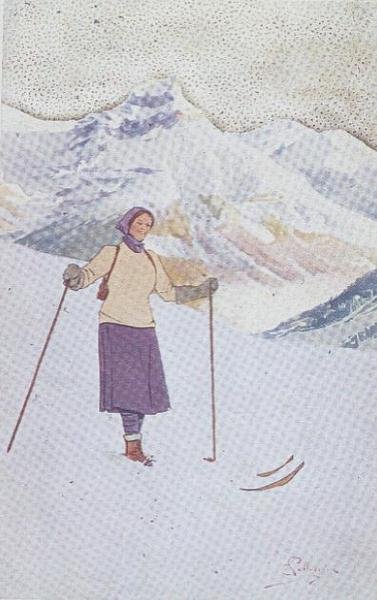 Skifahrer auf den Pisten von Engelberg, Schweiz von Carlo Pellegrini