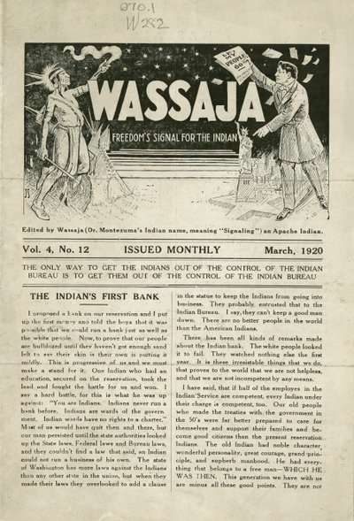 Ausgabe von Wassaja, Bd. 4, Nr. 12 von Carlos Montezuma