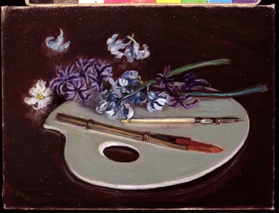 Porzellanpalette mit Blumen von Caroline Hervey Bathurst