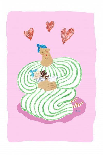 Süße Mutter-Baby-Umarmung von Caroline Roberts