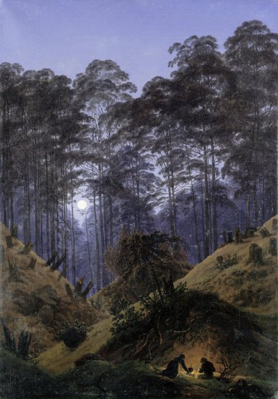 Im Wald im Mondlicht von Caspar David Friedrich
