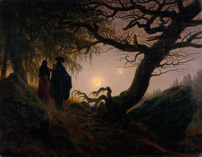 Mann und Frau betrachten den Mond von Caspar David Friedrich