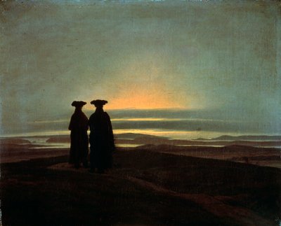 Sonnenuntergang Brüder, zwischen 1830 und 1835 von Caspar David Friedrich