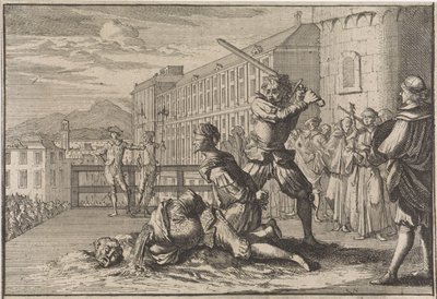 Enthauptung des Marquis von Cinq-Mars und François De Thou, 1642 von Caspar Luyken (attributed to)
