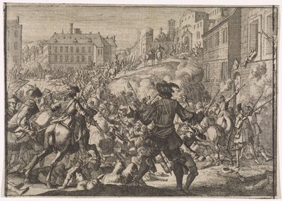 Eroberung von Prag durch die schwedische Armee, 1648 von Caspar Luyken (attributed to)
