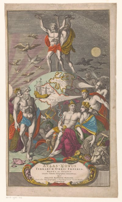 Atlas und Herkules tragen den Sternenhimmel von Caspar Luyken