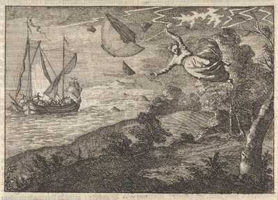 Starker Wind an der Küste von Malmö, 1679 von Caspar Luyken