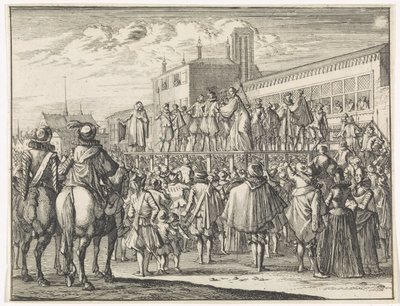 Öffentliche Rede von Meister Godefroy Bousart in Arras von Caspar Luyken