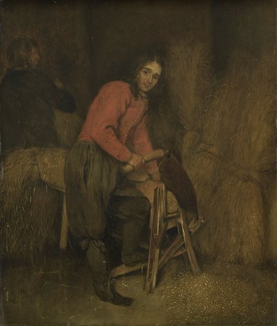 Heuballen schneiden von Caspar Netscher