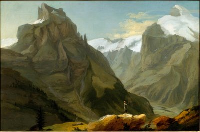 Blick auf Titlis und Hahnen von Caspar Wolf