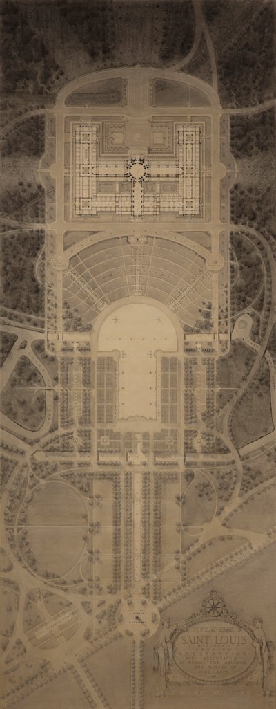 Forest Park, Saint Louis, Missouri: Zeigt Wiederherstellung und Restaurierung der Weltausstellungsgelände und des Kunstmuseums von Cass Gilbert