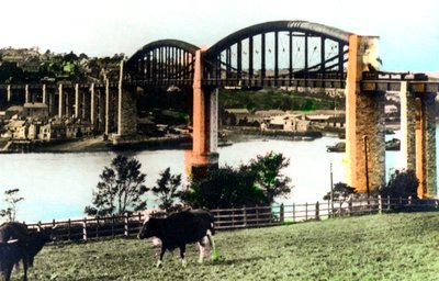 Die Royal Albert Brücke, Saltash, Cornwall, 1926 von Cavenders Ltd