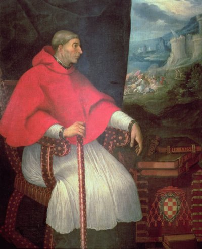 Porträt von Kardinal Francisco Ximenez de Cisneros (1437-1517) von Caxesi or Caxete Eugenio Caxes