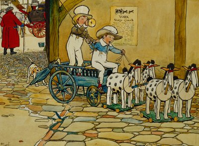 Chips Off The Old Block; Die York Postkutsche von Cecil Charles Windsor Aldin