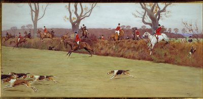 Jagdszene, die Crew Blackmoor. Aquarell von Cecil Aldin (19. Jahrhundert) von Cecil Charles Windsor Aldin