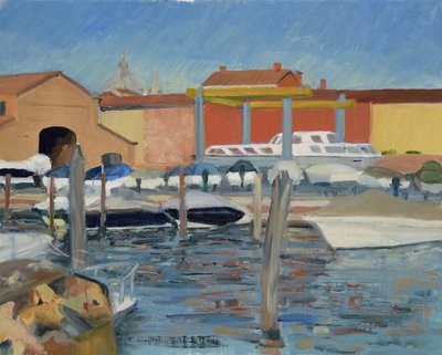 Bootswerft, Spätnachmittag, Venedig, 2022 von Celia Montague