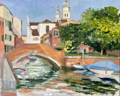 Abendsonnenlicht in Dorsoduro, Venedig 2025 von Celia Montague