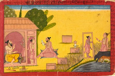 Lakshmana in der Einsiedelei, Folio aus einem Ramayana, ca. 1690-1710 von Central Indian School