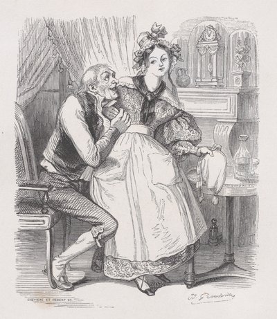 Der alte Junggeselle aus Die vollständigen Werke von Béranger, 1836 von Cesar Auguste Hebert
