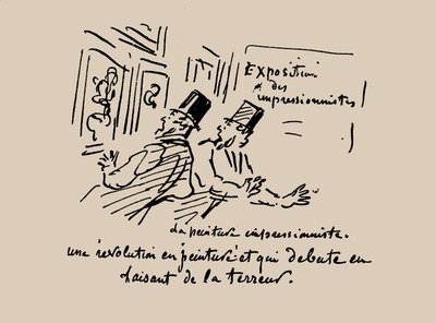 Revolution in der Malerei! Und ein terrorisierender Anfang. Le Charivari, 1874 von Cham