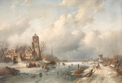 Winterszene von Charles-Henri-Joseph Leickert
